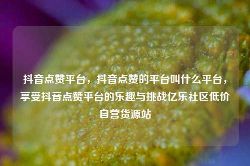抖音点赞平台，抖音点赞的平台叫什么平台，享受抖音点赞平台的乐趣与挑战亿乐社区低价自营货源站  第1张